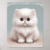 Fluffy Perzische Kat Kat Kunst Poster (Voorkant)