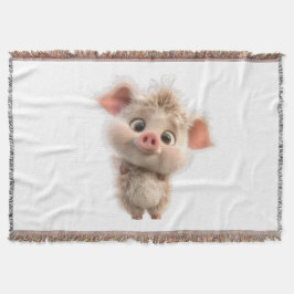Fluffy Piglet met grote ogen Deken