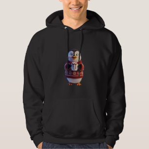 Fluffy Pinguïn met Heet Chocolademelk & Sneeuwvlok Hoodie
