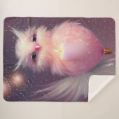 Fluffy Pink Baby Bird Sherpa Deken (Voorkant (horizontaal))