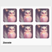Fluffy Pink Baby Bird Vierkante Sticker (Vel)