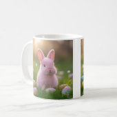 Fluffy Pink Bunny Pasen Koffiemok (Voorkant links)