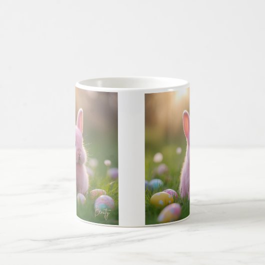 Fluffy Pink Bunny Pasen Koffiemok (Center)