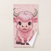 Fluffy Pink Highlands Schotse Koe Bad Handdoek (Handdoek)