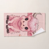 Fluffy Pink Highlands Schotse Koe Bad Handdoek (Handdoek)