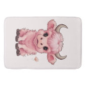 Fluffy Pink Highlands Schotse Koe Badmat (Voorkant)