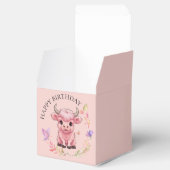 Fluffy Pink Highlands Schotse Koe Bedankdoosjes (Geopend)