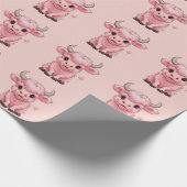 Fluffy Pink Highlands Schotse Koe Cadeaupapier (Hoek)