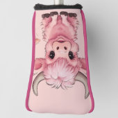 Fluffy Pink Highlands Schotse Koe Golfheadcover (Draai 90)