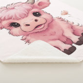 Fluffy Pink Highlands Schotse Koe Sherpa Deken (3/4)