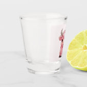 Fluffy Pink Highlands Schotse Koe Shot Glas (Links)