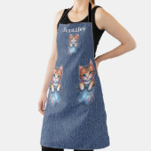 Fluffy Pink Nosed Tabby Cat All-Over Print Schort (Insitu)