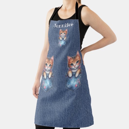 Fluffy Pink Nosed Tabby Cat All-Over Print Schort (Insitu)