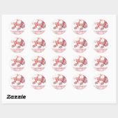 Fluffy Pink Square Marshmallows Ronde Sticker (Vel)