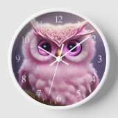 Fluffy Pink Uil met harten (Voorkant)