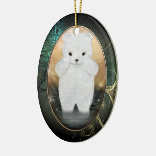 Fluffy Polar Beer Personalized Ornament (Links)