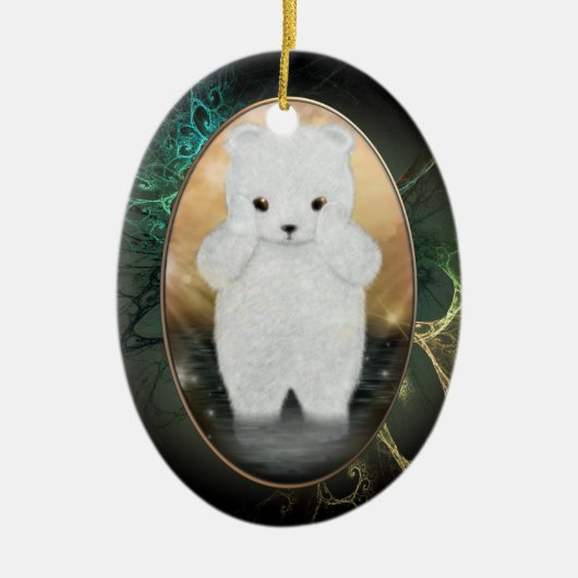 Fluffy Polar Beer Personalized Ornament (Voorkant)
