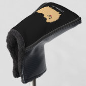 Fluffy Pomeranian Schattige Dog met aangepaste naa Golfheadcover (3/4 voorkant)