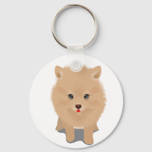 Fluffy Pomeranian Sleutelhanger