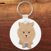 Fluffy Pomeranian Sleutelhanger (Voorkant)