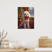 Fluffy Poodle Christmas Poster (Keuken)