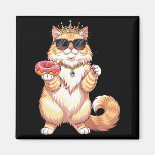 Fluffy prinses kat donut zonnebril grappig schatti magneet