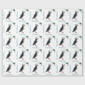 Fluffy Puffin-kerstcadeaus Cadeaupapier (Vlak)