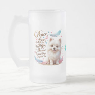 Fluffy Pup Love Glass Mok