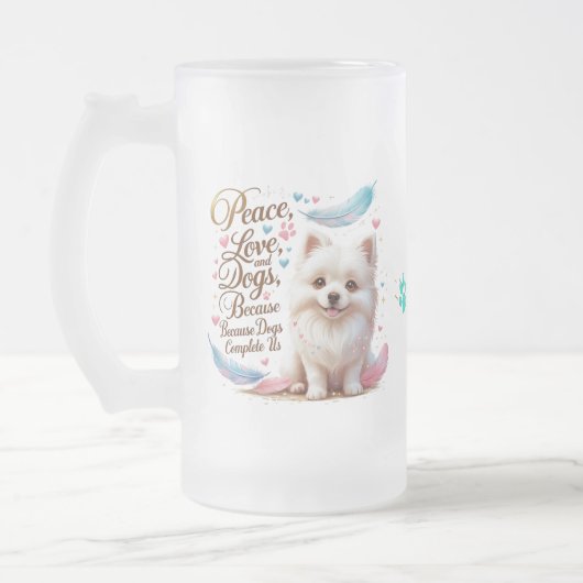 Fluffy Pup Love Glass Mok (Links)
