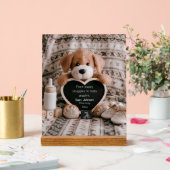 Fluffy Puppy Baby jongen en zwangerschapsaankondig Acryl Bord (Huwelijk)