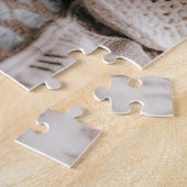 Fluffy Puppy Baby jongen en zwangerschapsaankondig Legpuzzel (Zijkant)