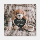 Fluffy Puppy Baby jongen en zwangerschapsaankondig Magneet (Voorkant)