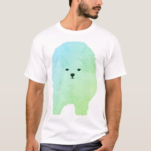 Fluffy Puppy Tekening Cartoon Hond Basic T-shirt (Voorkant)