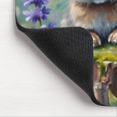 Fluffy Rabbit in een veld van bloemen Muismat (Hoek)