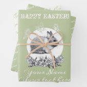 Fluffy rabbit Wrapping Paper Flat Sheet Set 3 (In situ)