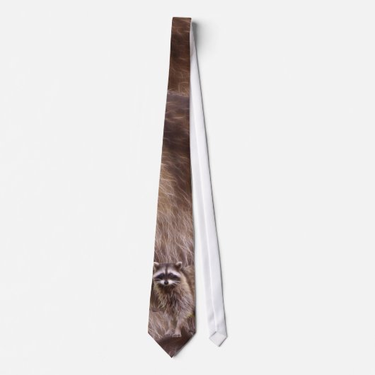 Fluffy Raccoon Wildlife Art Neckwear Stropdas (Voorkant)