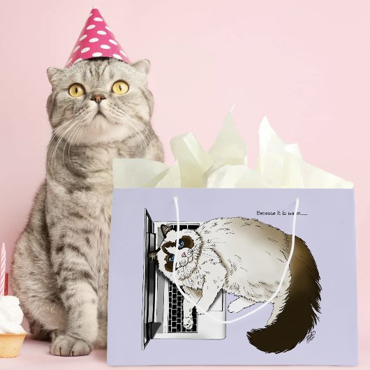 Fluffy Ragdoll Kat Lavendel Laptop Grappig Groot Cadeauzakje