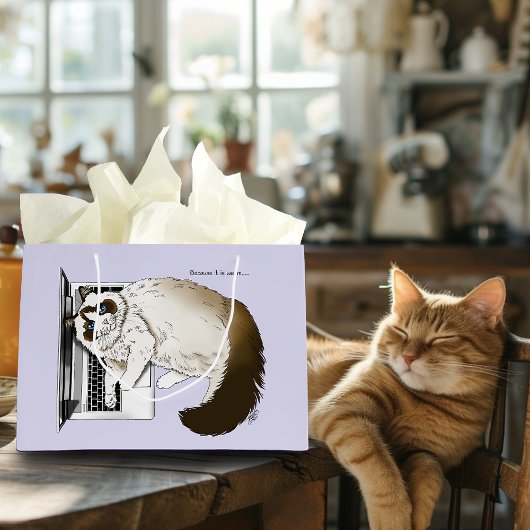 Fluffy Ragdoll Kat Lavendel Laptop Grappig Groot Cadeauzakje