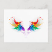 Fluffy Rainbow Wings Aankondigingskaart (Voorkant)