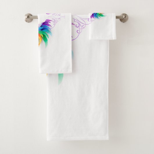 Fluffy Rainbow Wings Bad Handdoek (Insitu)