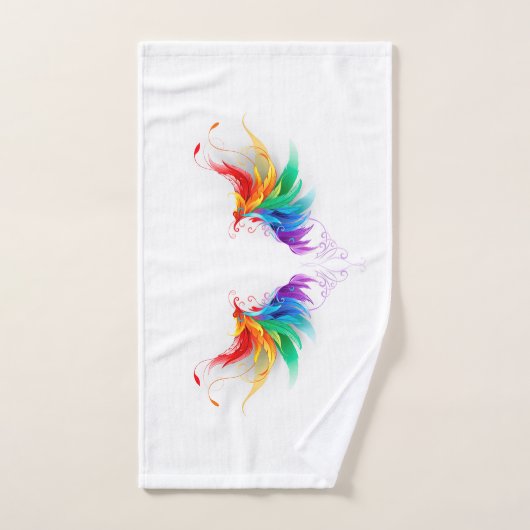Fluffy Rainbow Wings Bad Handdoek (Handdoek)
