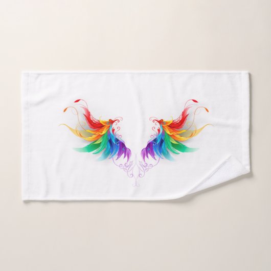 Fluffy Rainbow Wings Bad Handdoek (Handdoek)