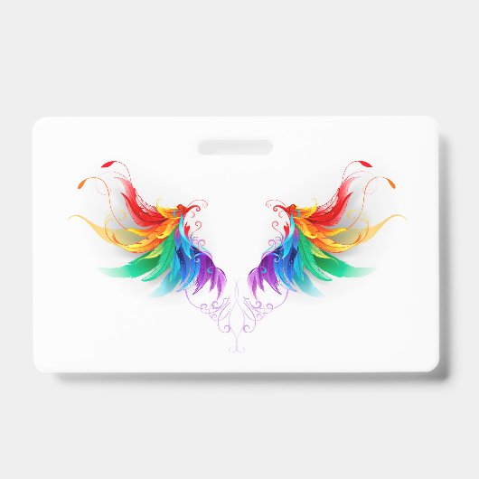 Fluffy Rainbow Wings Badge (Voorzijde)