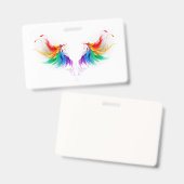 Fluffy Rainbow Wings Badge (Voor- en achterkant)