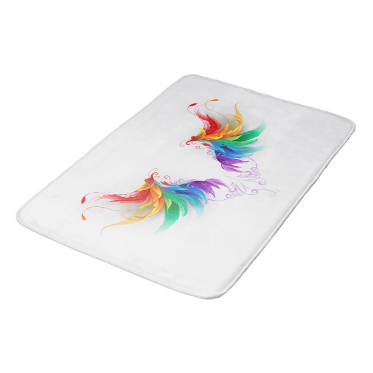 Fluffy Rainbow Wings Badmat (Gekanteld)