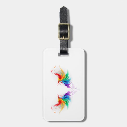 Fluffy Rainbow Wings Bagagelabel (Voorkant verticaal)