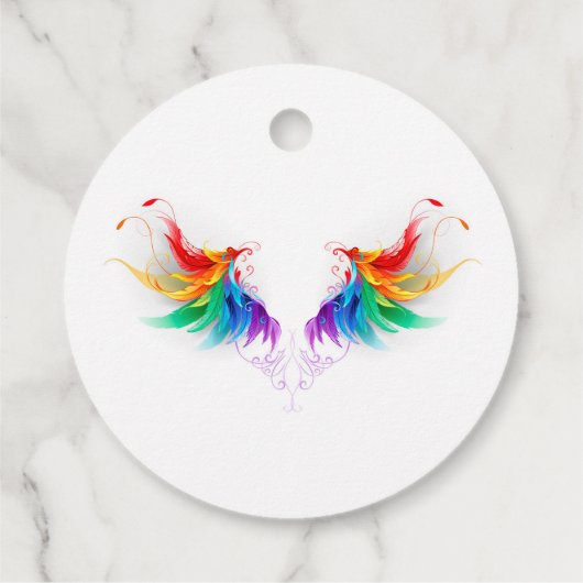 Fluffy Rainbow Wings Bedankjes Labels (Achterkant)