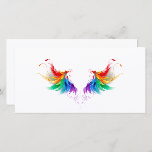 Fluffy Rainbow Wings Bedankkaart (Voorkant / Achterkant)