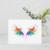 Fluffy Rainbow Wings Bedankkaart (Staand voorkant)