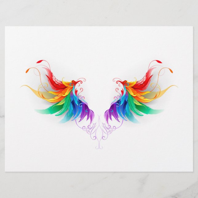 Fluffy Rainbow Wings Briefhoofd (Voorkant)